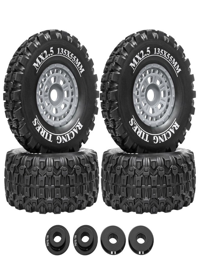 LRFHL 1/7 RC Short Course Truck Tires 1/8 Monster Truck Tires Compatible with ARRMA 1/7 Mojave 6S ARRMA 1/8 Mojave 4S TRAXXAS 1/7 UDR 6S RC Buggy Upgrades (4PCS, Grey) - Image 1